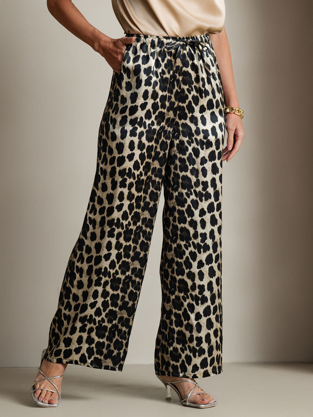 Women's Pure Silk Wide Leg Pants
