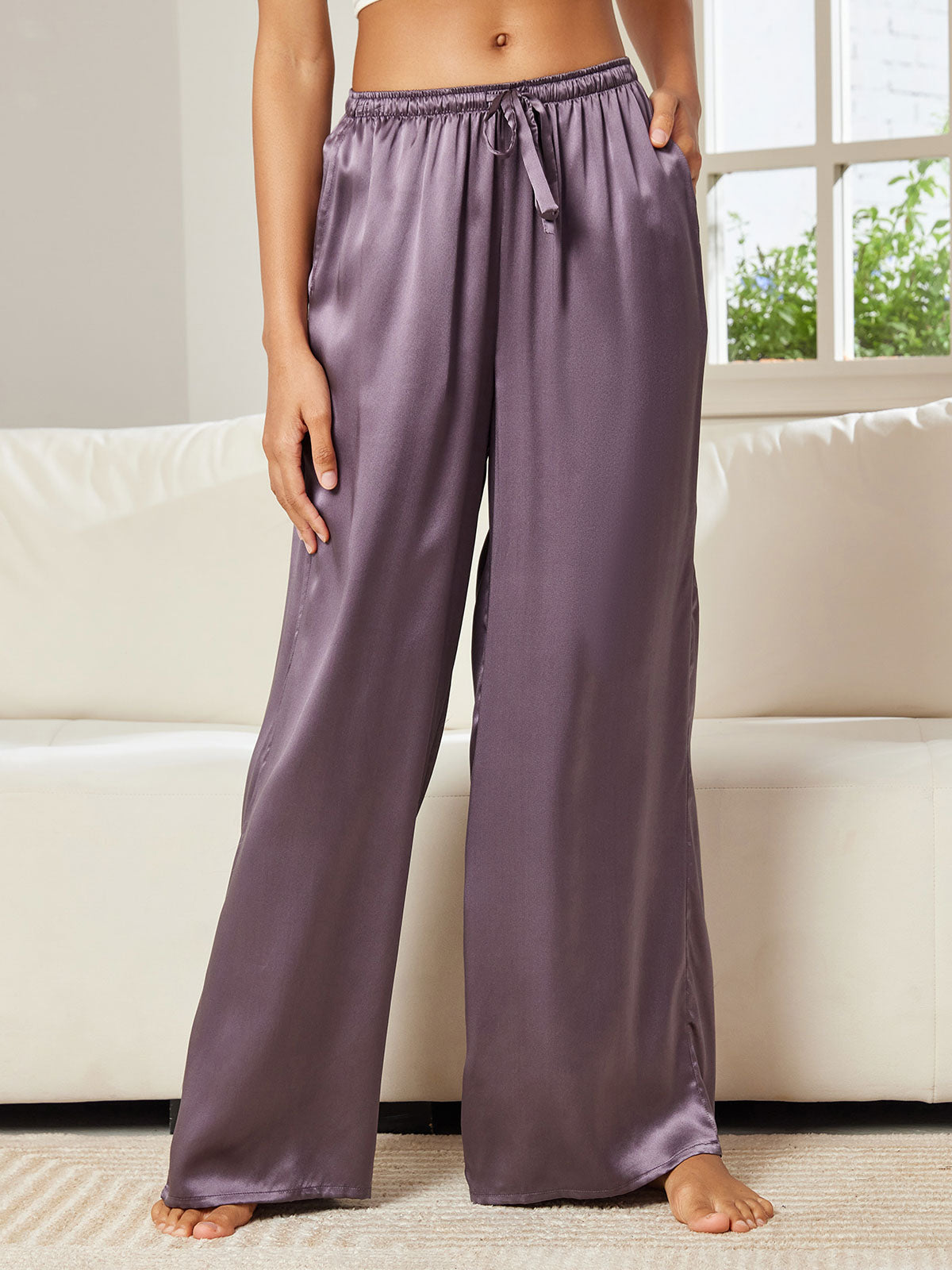Women's Pure Silk Wide Leg Pants