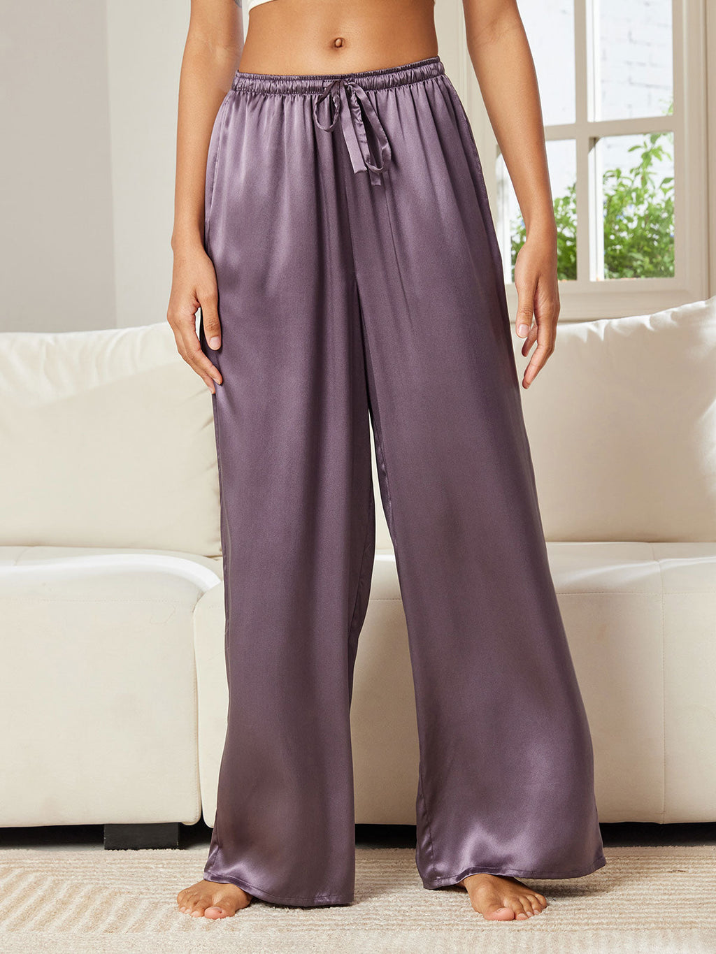Women's Pure Silk Wide Leg Pants