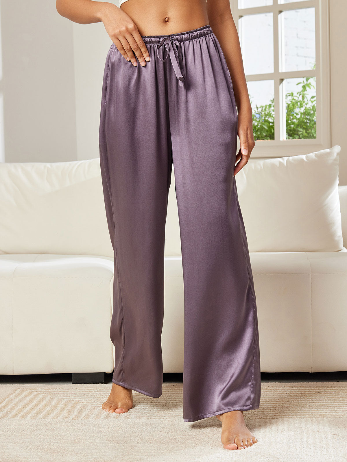 Women's Pure Silk Wide Leg Pants