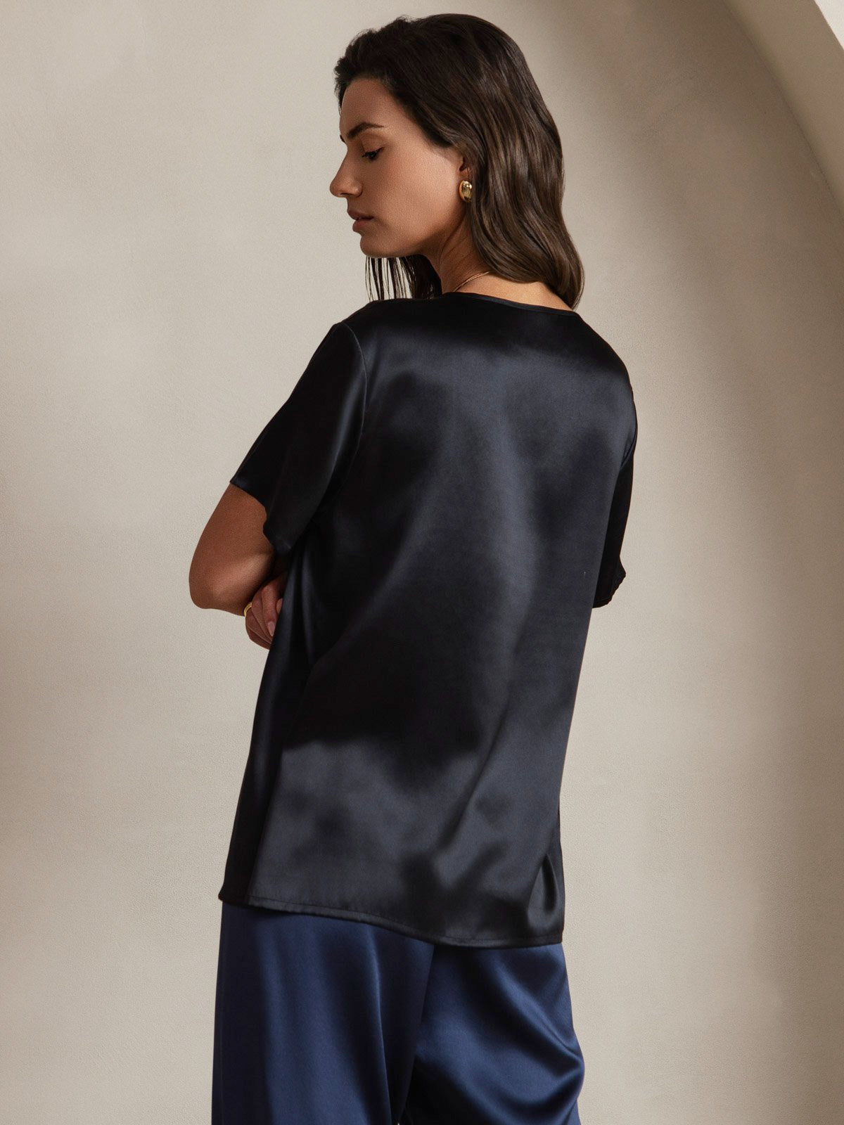 Pure Silk Short Sleeve T-shirt (pants not included)
