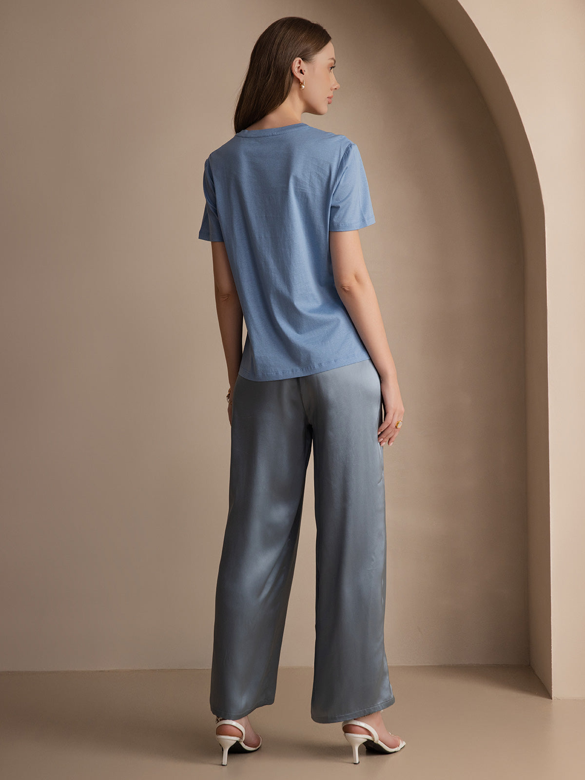 Silk Knitted Round Neck T-Shirt