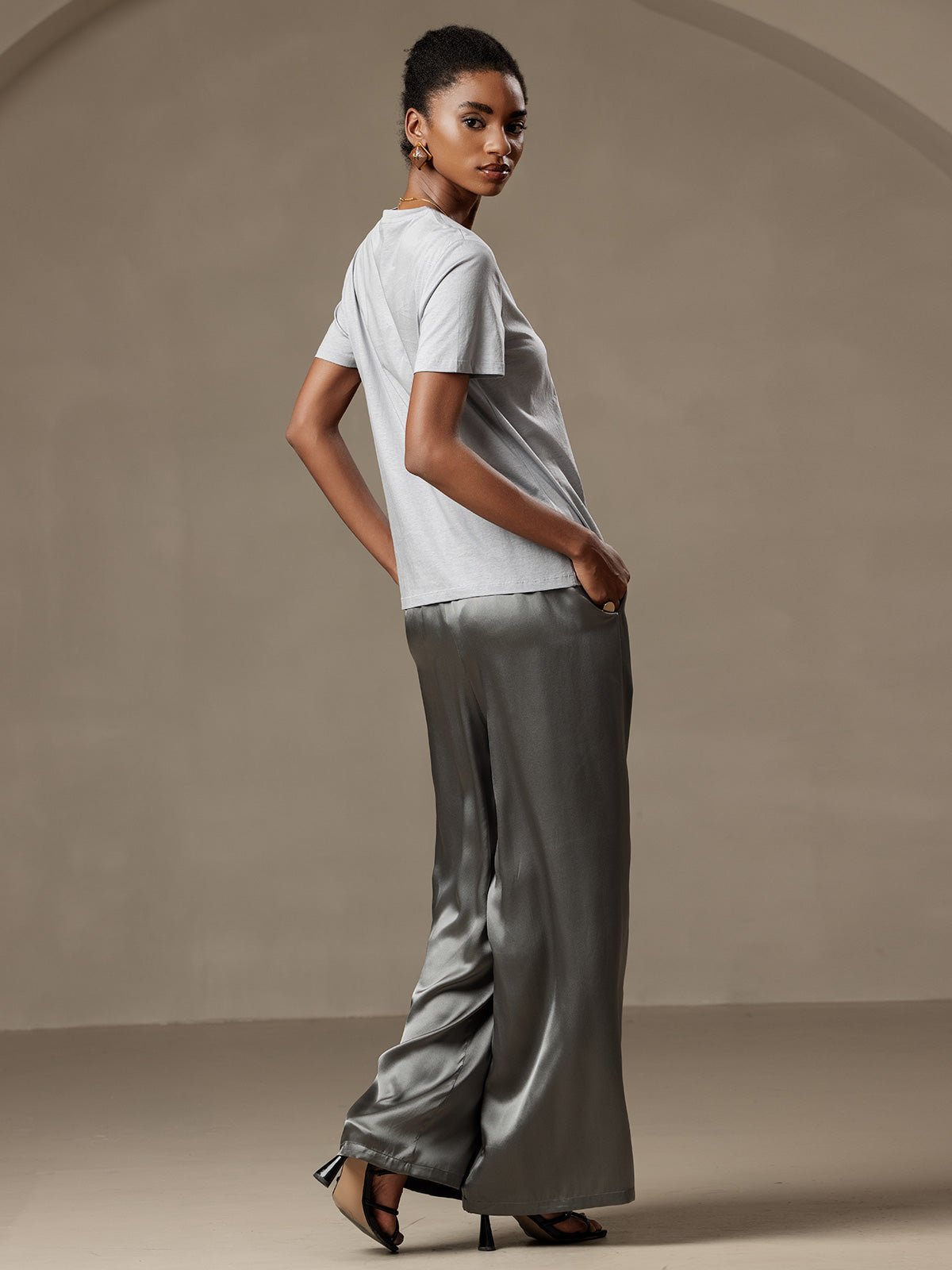 Silk Knitted Round Neck T-Shirt