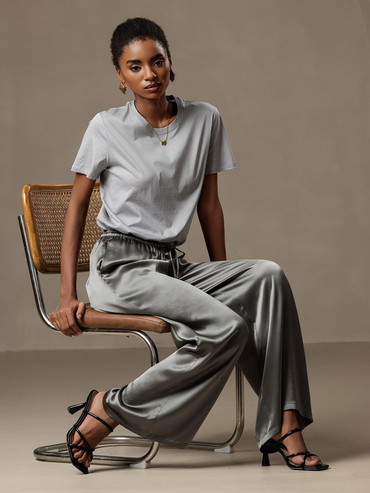 Silk Knitted Round Neck T-Shirt