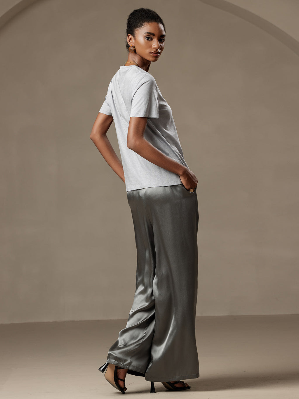 Silk Knitted Round Neck T-Shirt