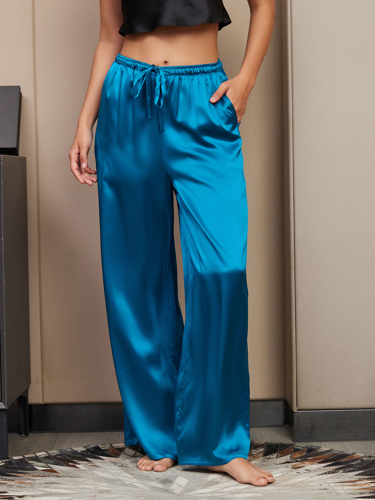 Women's Pure Silk Wide Leg Pants