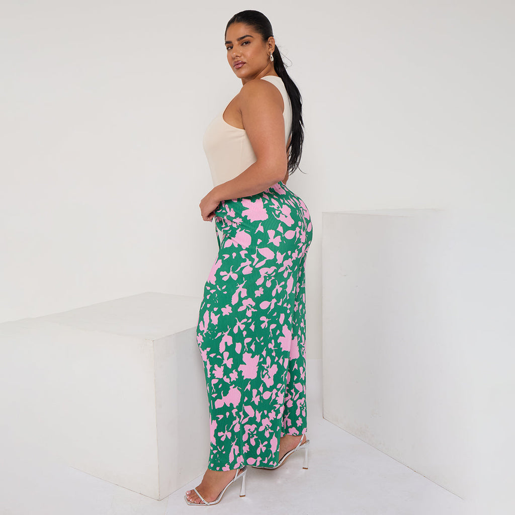 Indigo Chic Pleated Pants with Wide-Leg Trousers