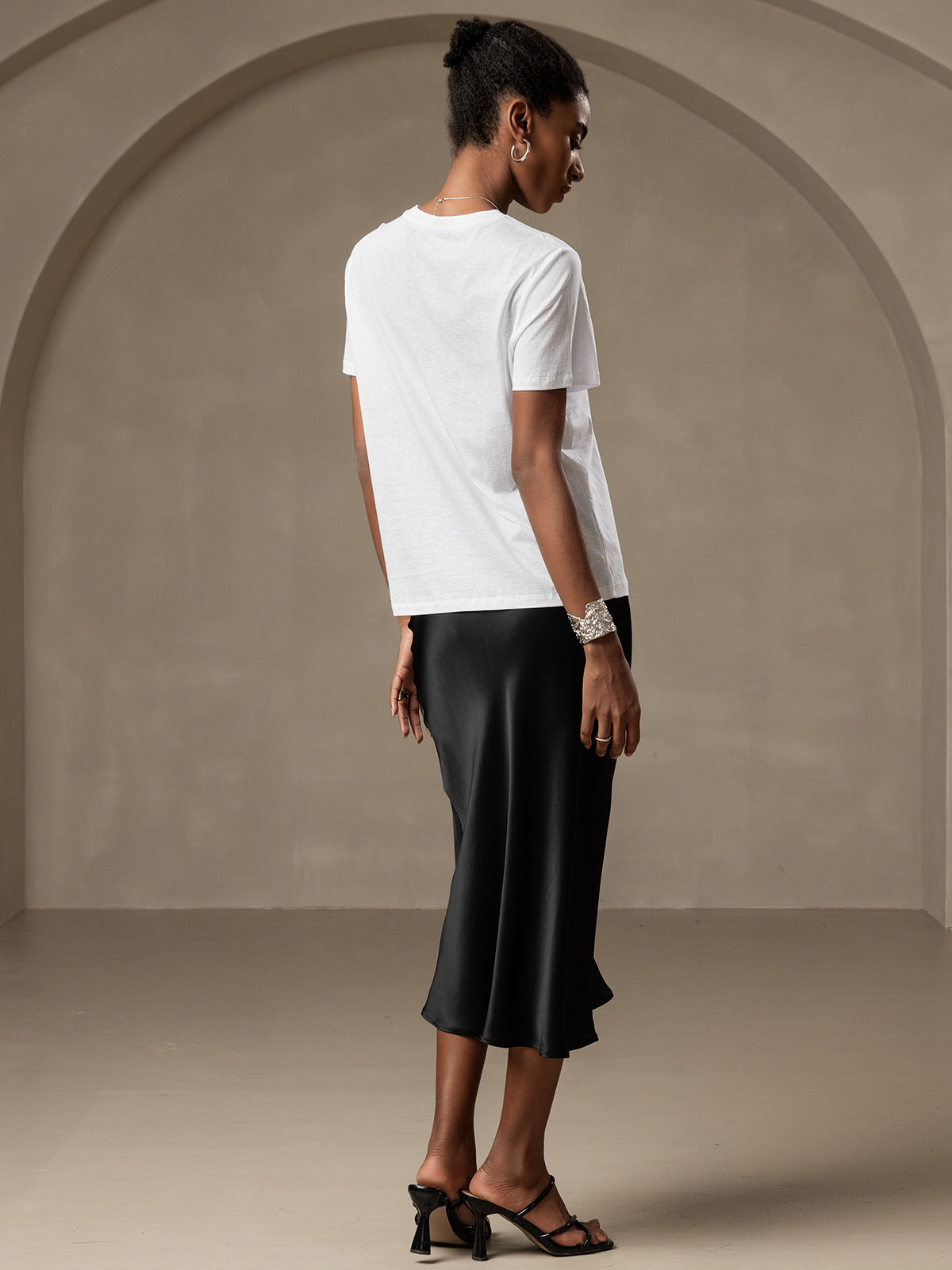 Silk Knitted Round Neck T-Shirt