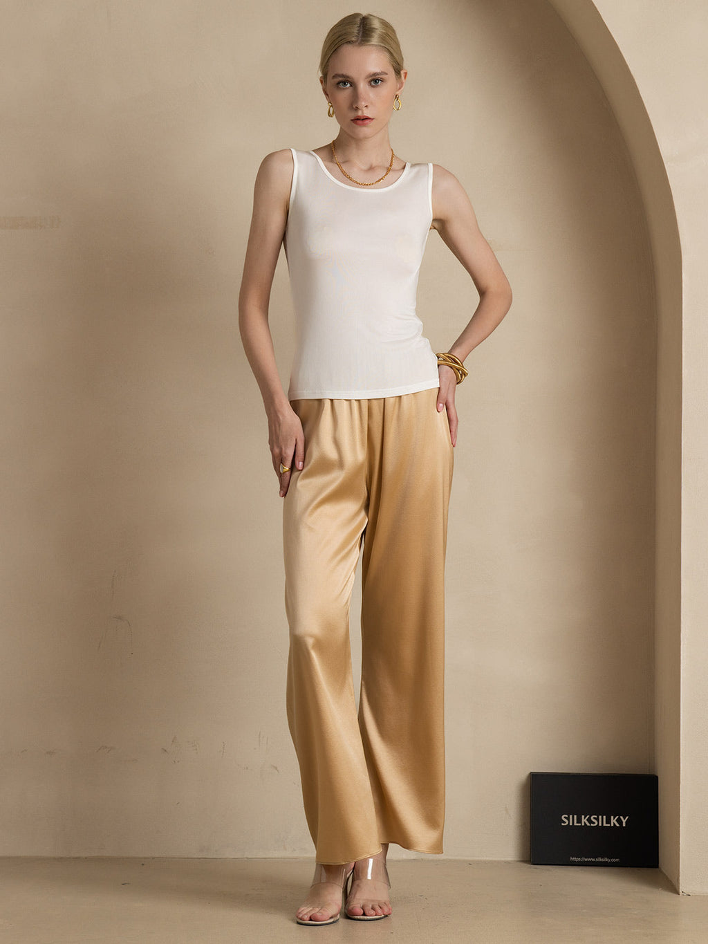 Silk Knitted Lounge Sleeveless Tank Top