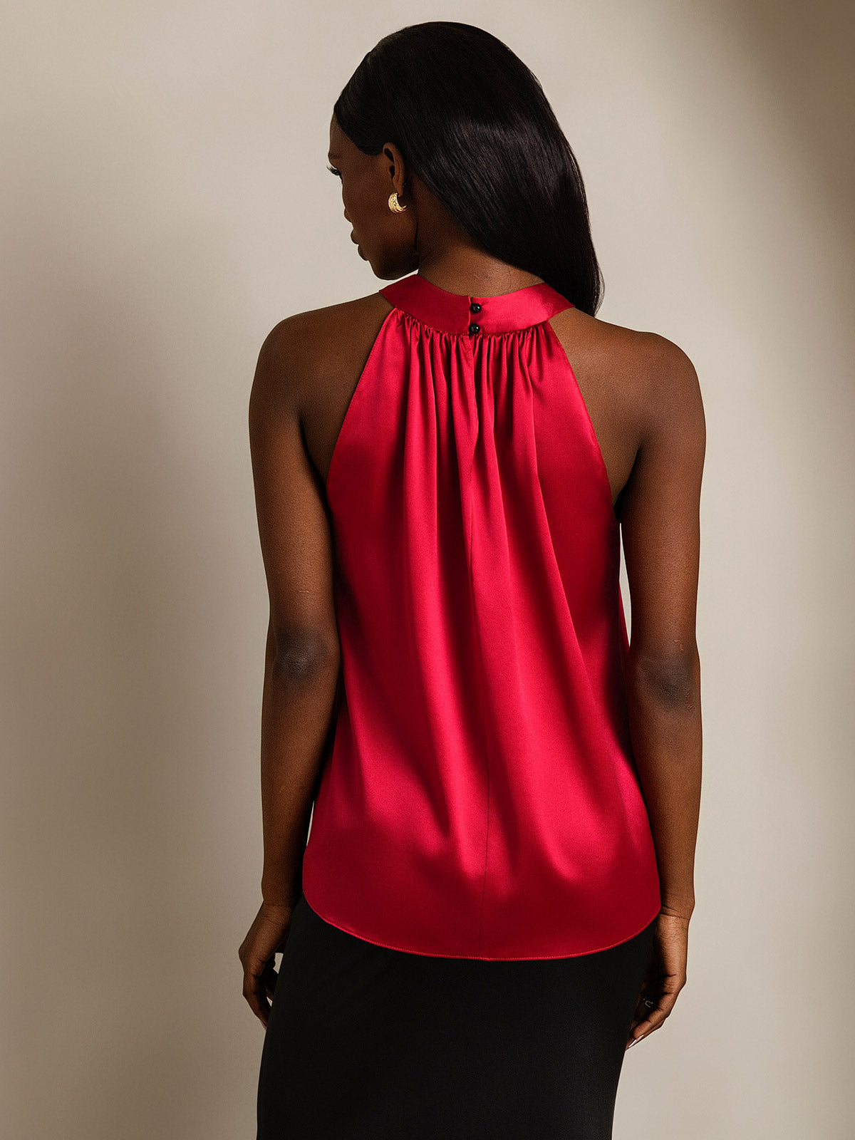 19Momme Silk Relaxed Sleeveless Halter Top