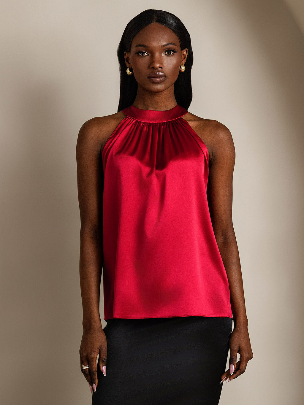 19Momme Silk Relaxed Sleeveless Halter Top