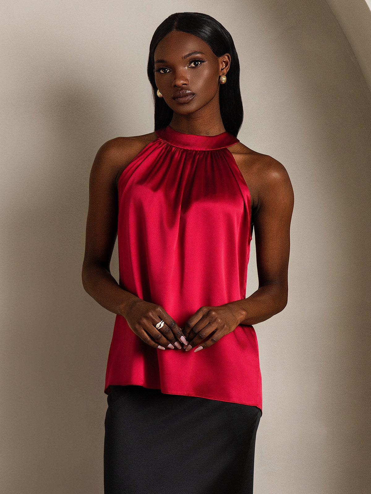 19Momme Silk Relaxed Sleeveless Halter Top