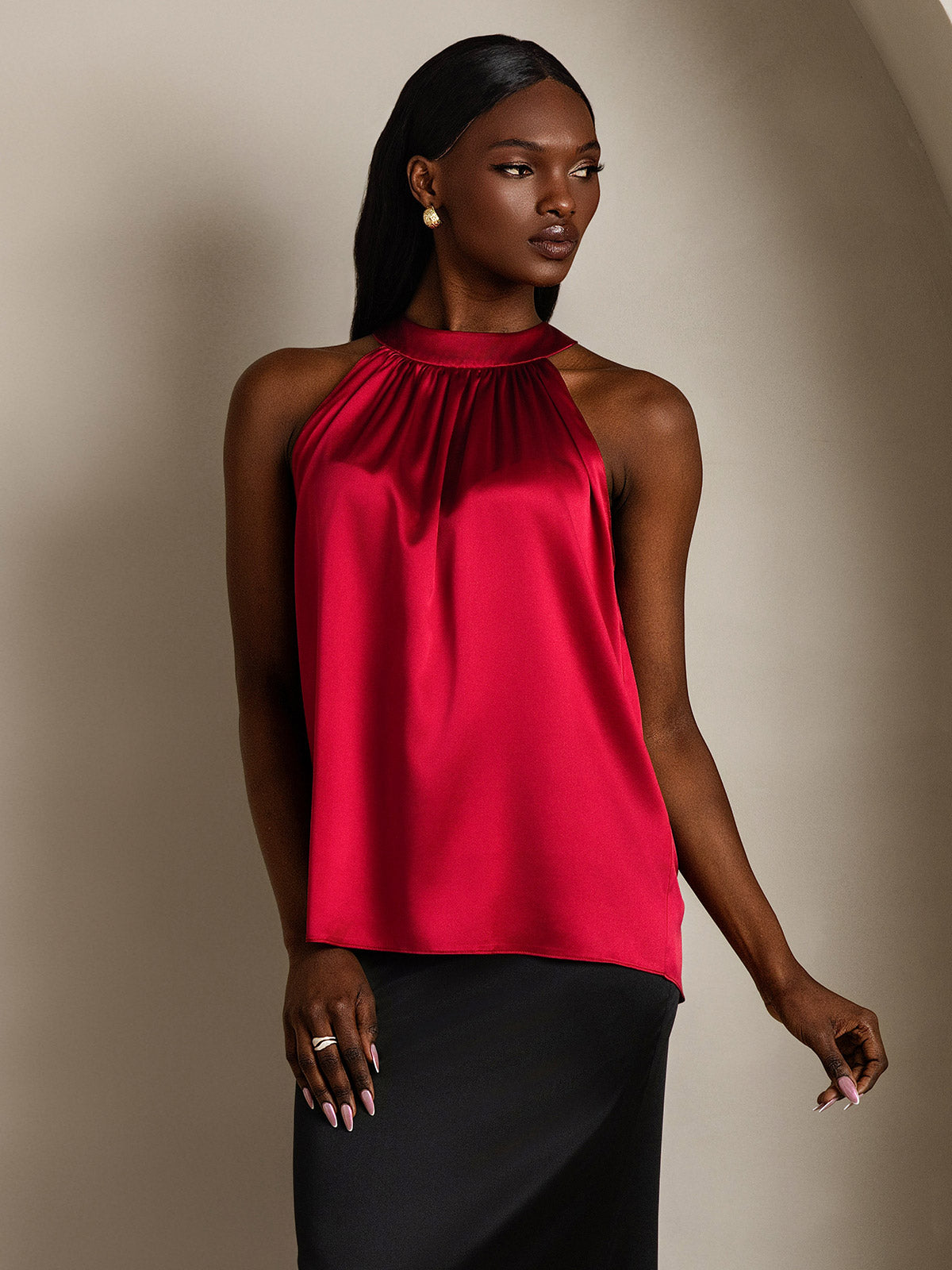 19Momme Silk Relaxed Sleeveless Halter Top