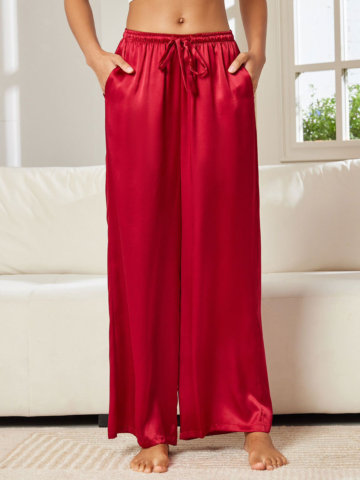 Women's Pure Silk Wide Leg Pants
