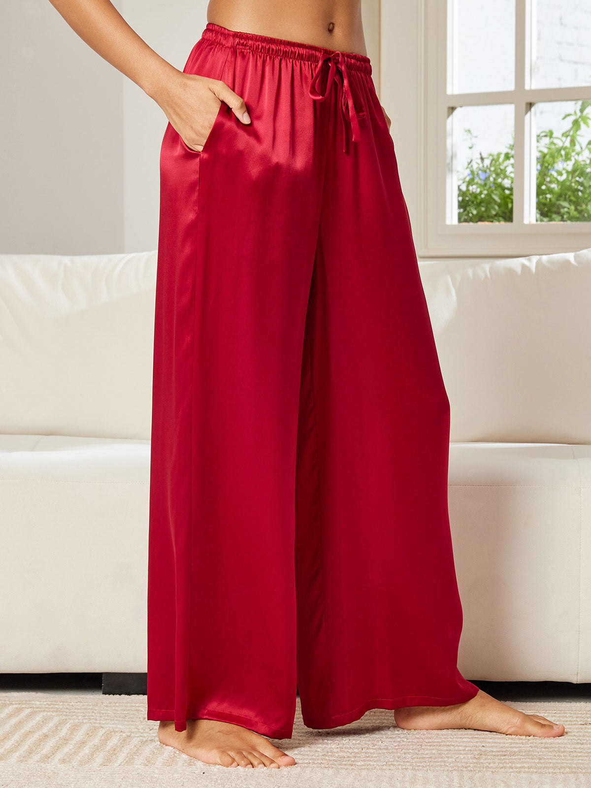 Women's Pure Silk Wide Leg Pants