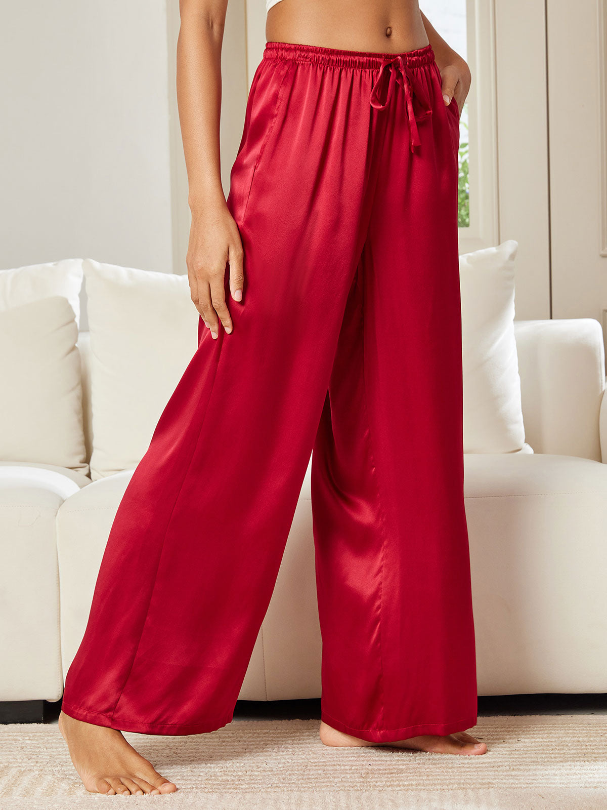 Women's Pure Silk Wide Leg Pants