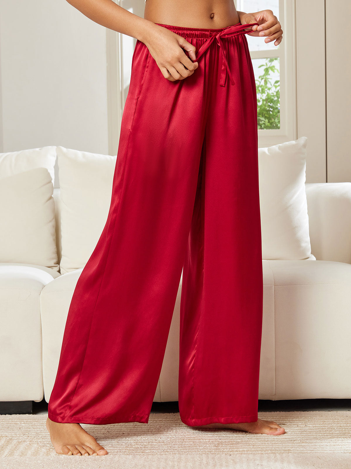 Women's Pure Silk Wide Leg Pants