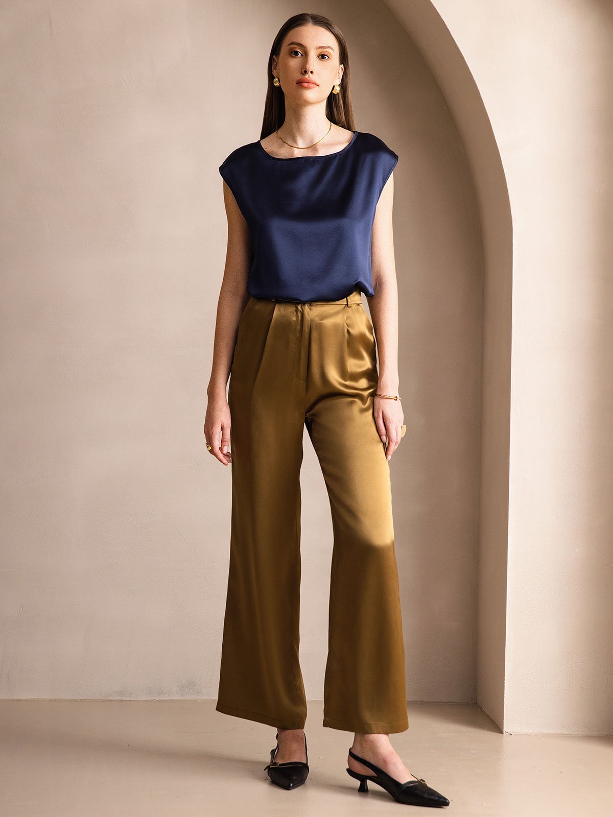 19Momme Silk Cap Sleeve Tank Top