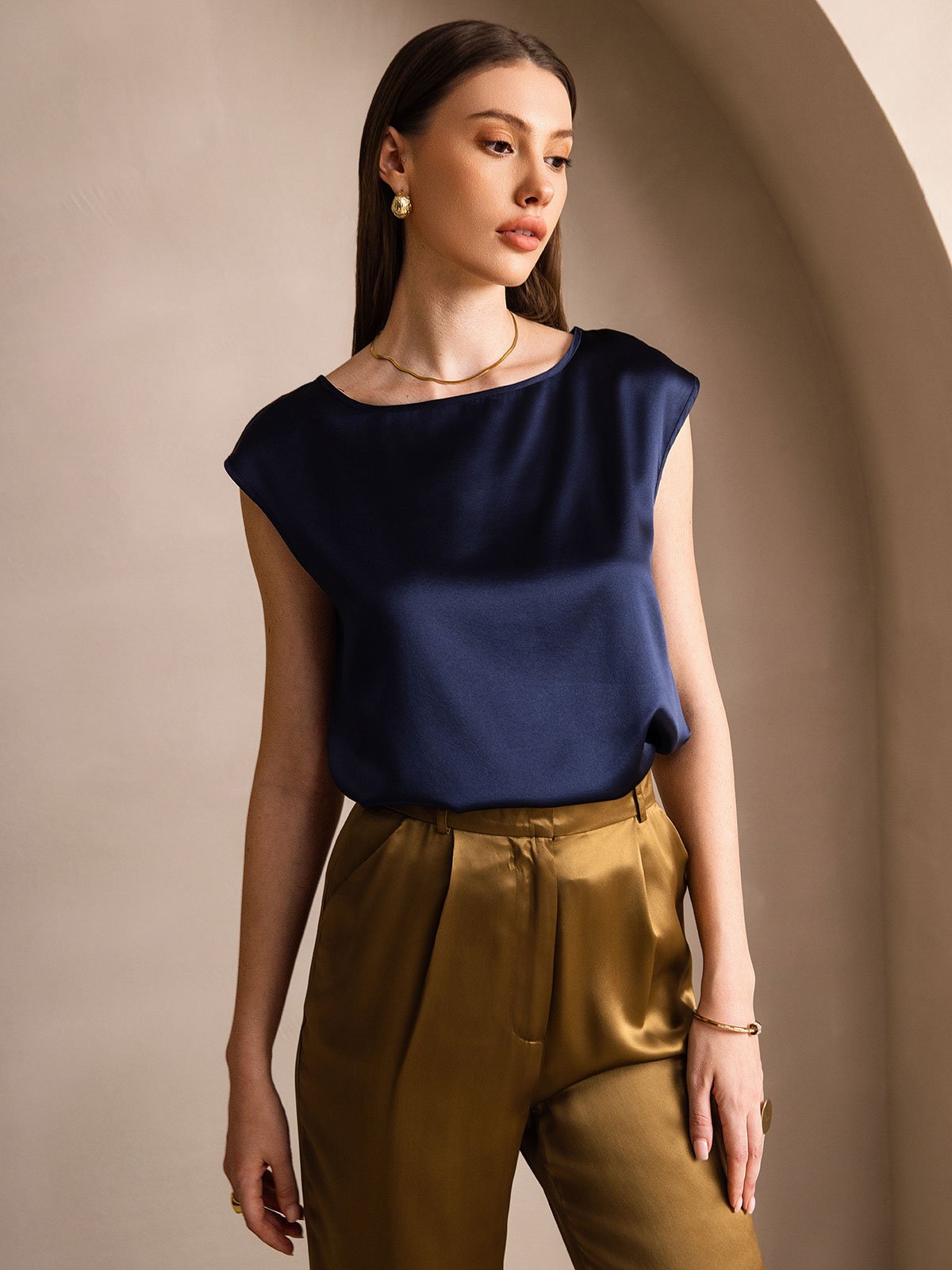 19Momme Silk Cap Sleeve Tank Top