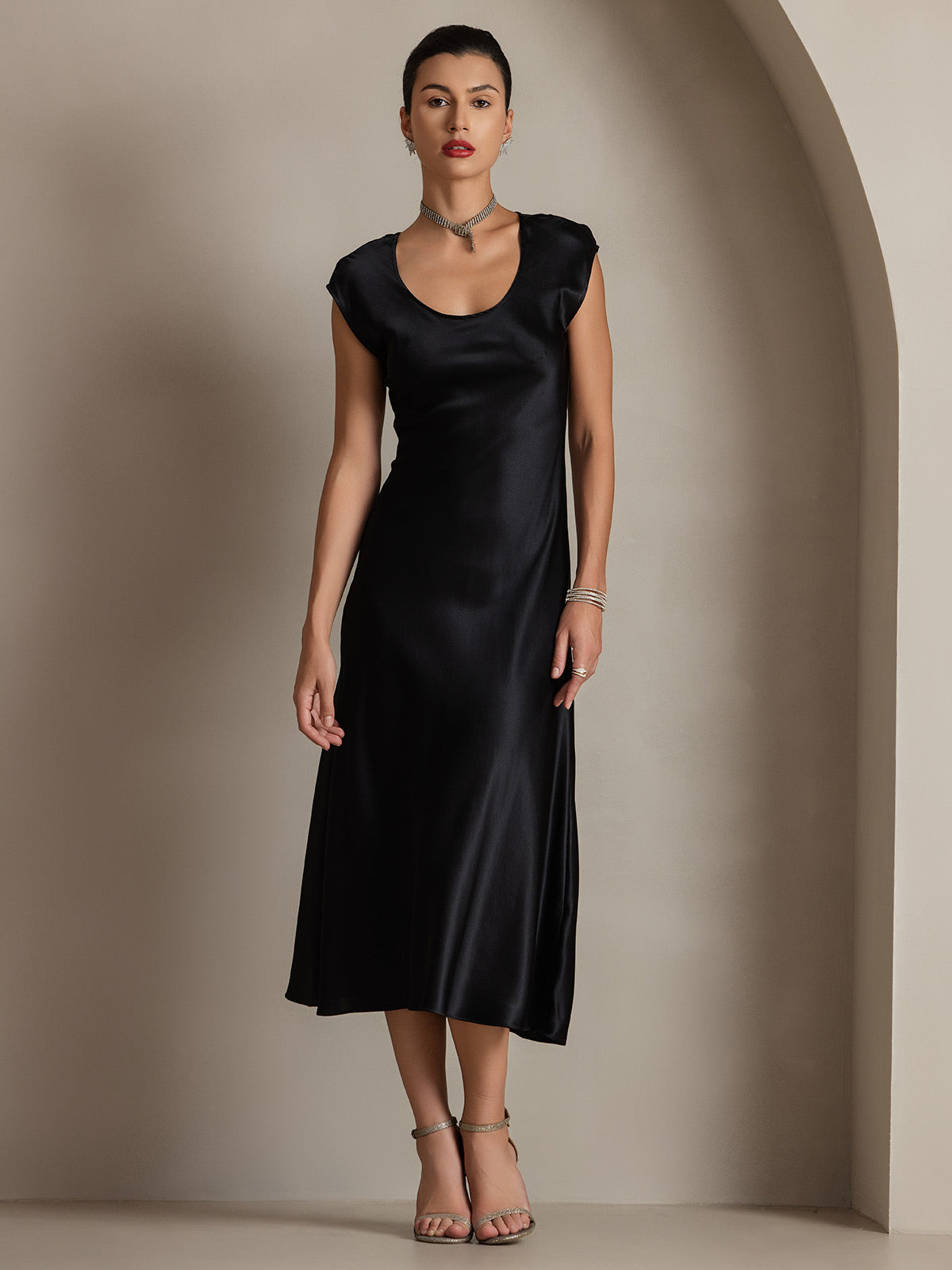 19Momme Silk U-neck Sleeveless Dress