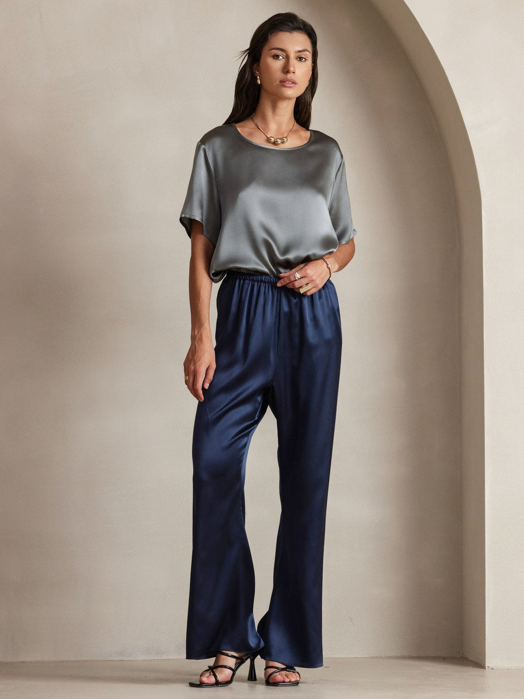 Pure Silk Short Sleeve T-shirt (pants not included)