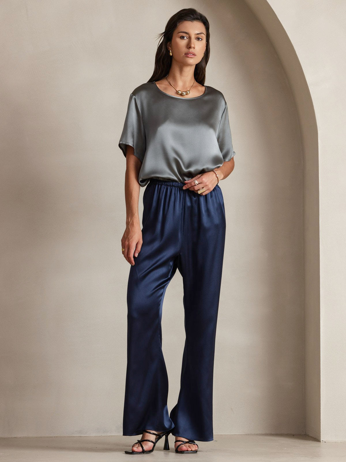 Pure Silk Short Sleeve T-shirt (pants not included)