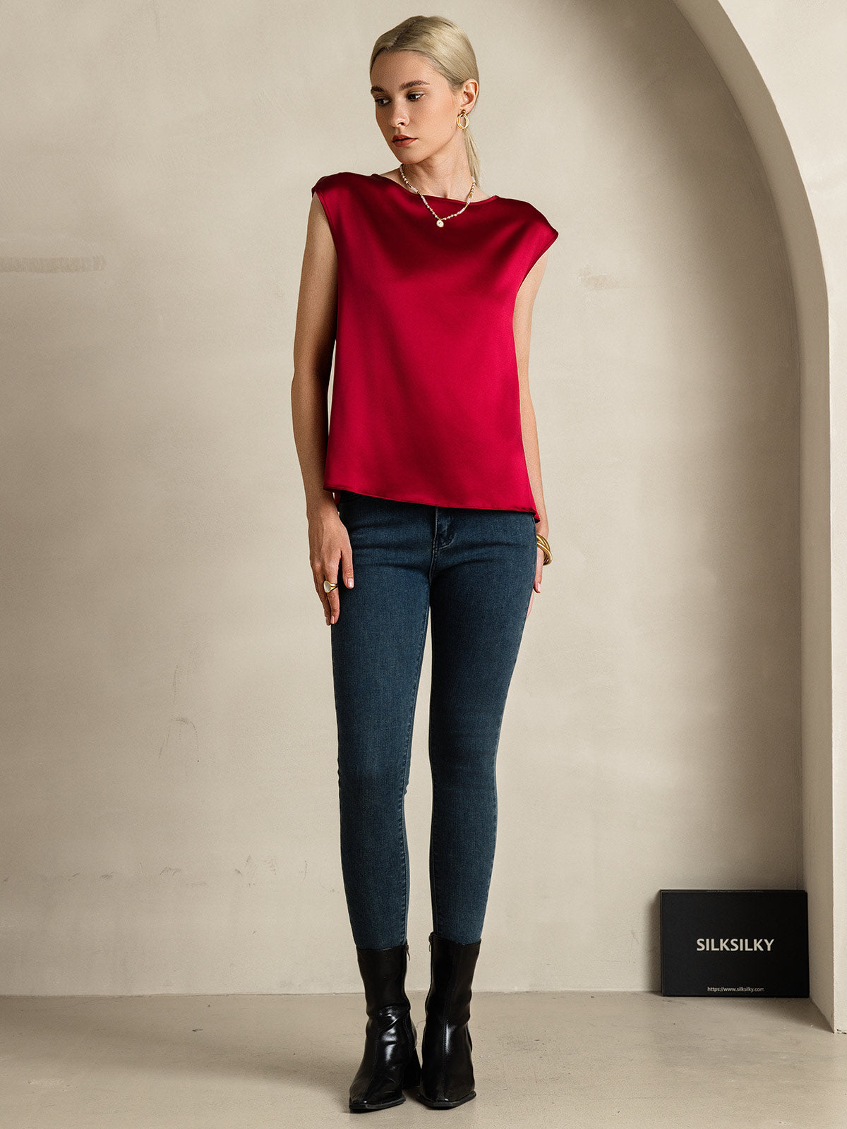 19Momme Silk Cap Sleeve Tank Top