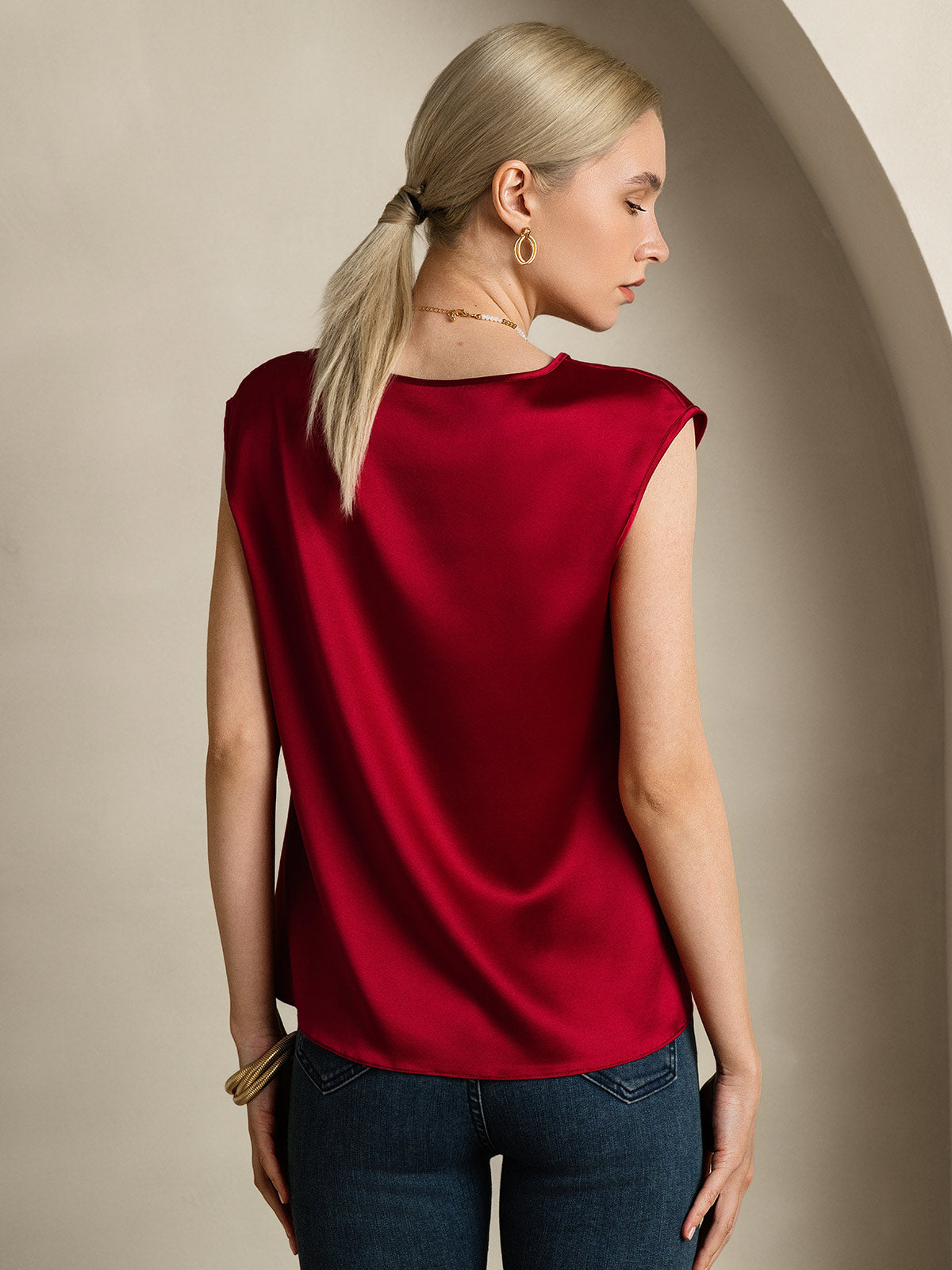 19Momme Silk Cap Sleeve Tank Top