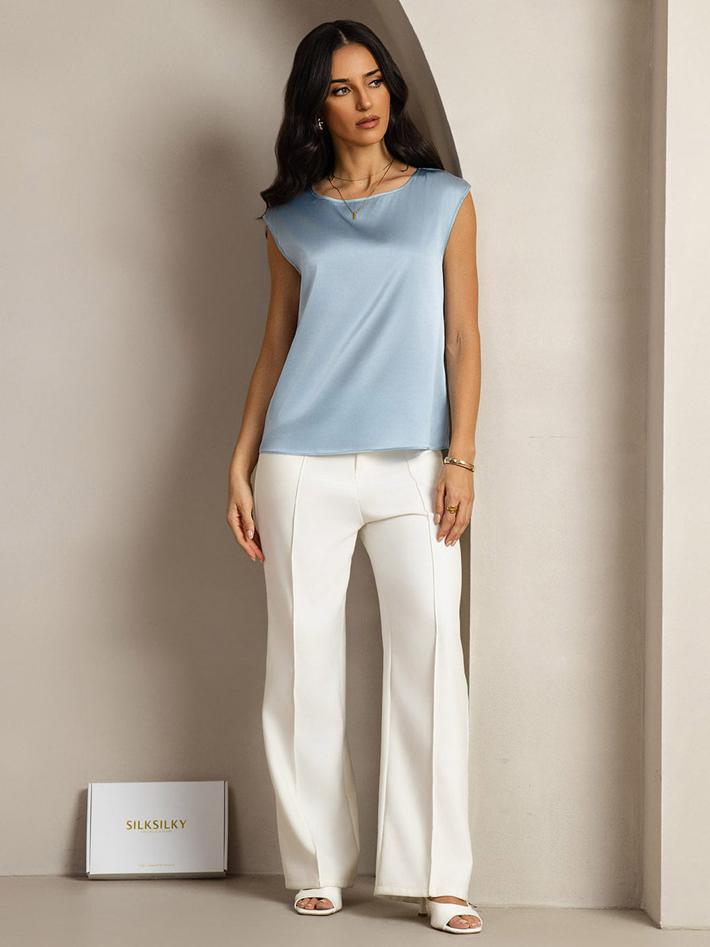 19Momme Silk Cap Sleeve Tank Top