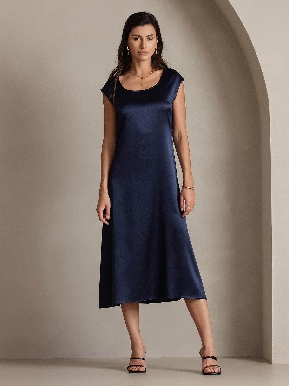 19Momme Silk U-neck Sleeveless Dress