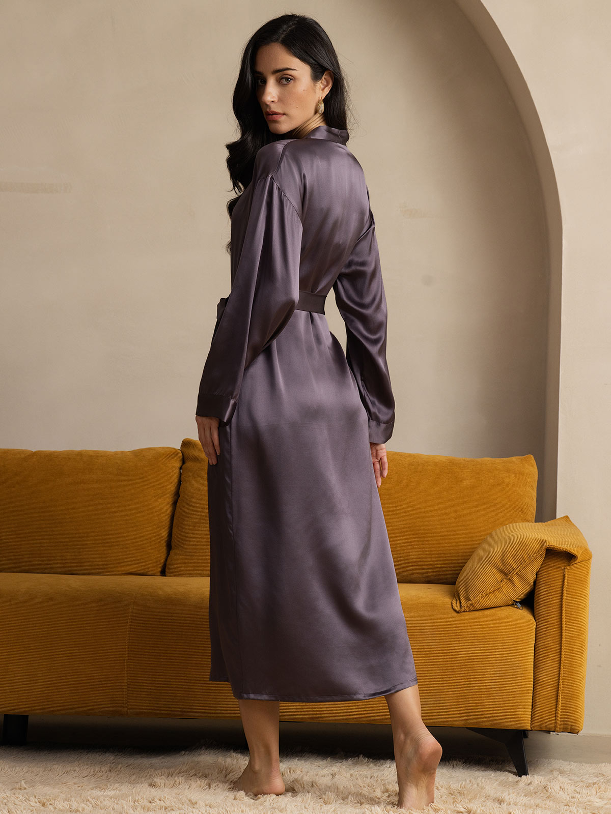 Women's Long Mulberry Silk Robe