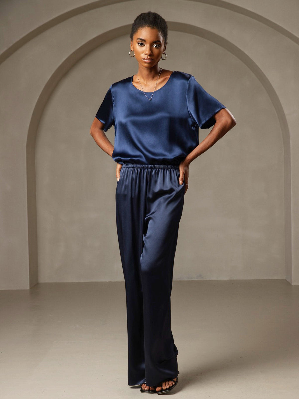 Pure Silk Short Sleeve T-shirt (pants not included)