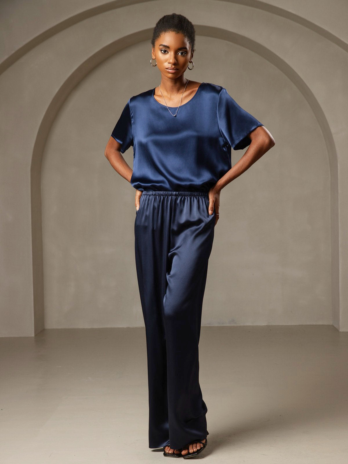 Pure Silk Short Sleeve T-shirt (pants not included)