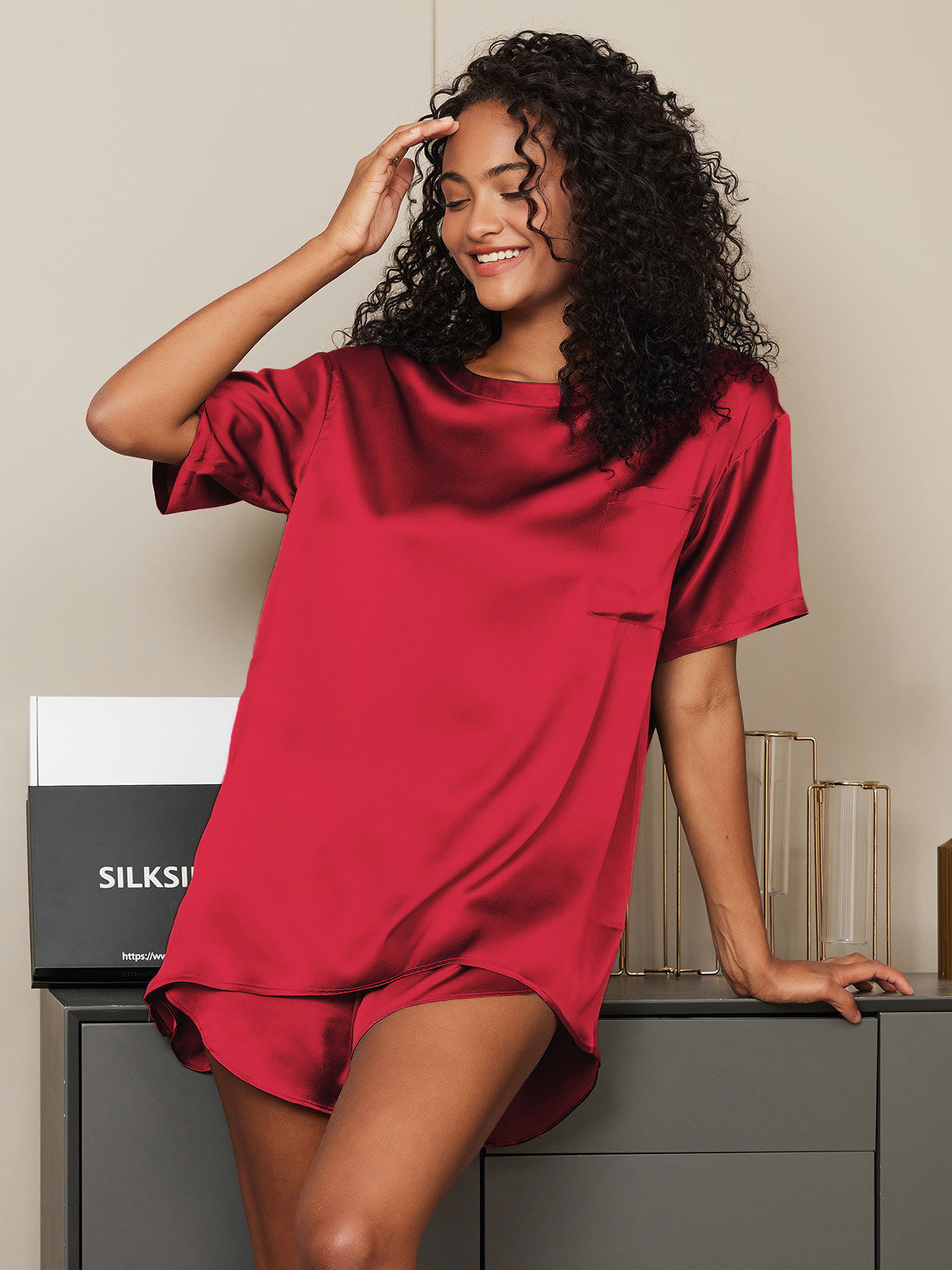 Pure Silk Short Sleeve Pajamas