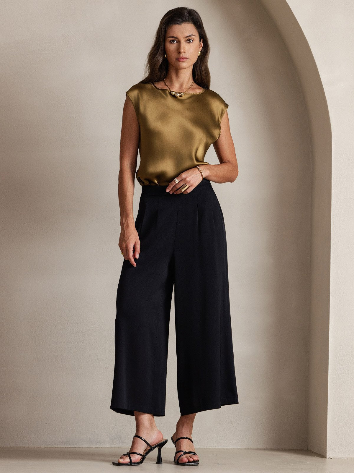 19Momme Silk Cap Sleeve Tank Top