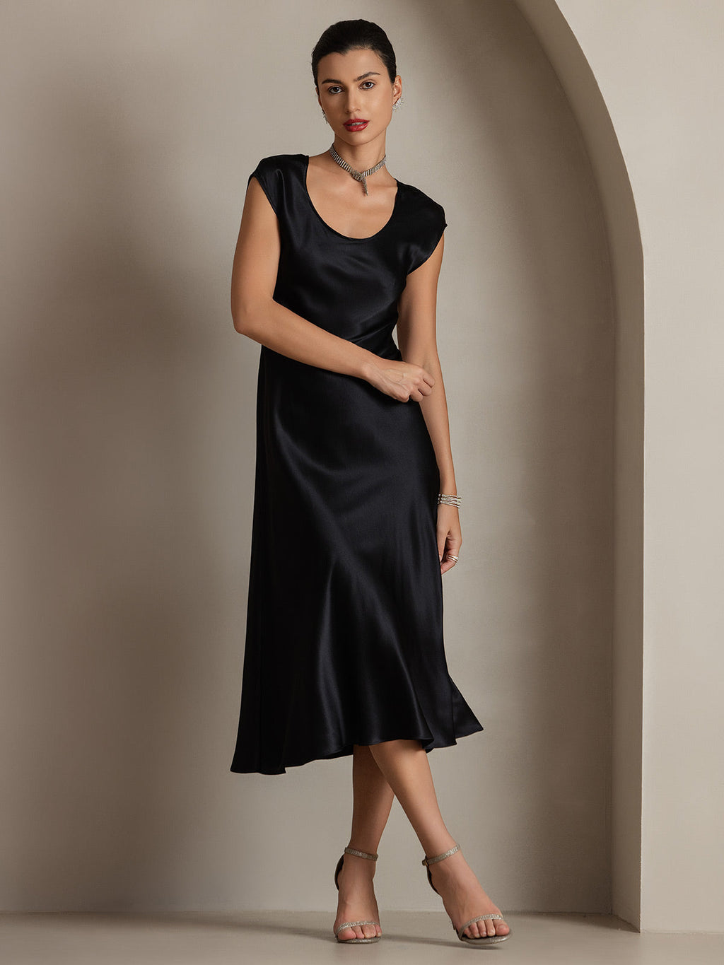 19Momme Silk U-neck Sleeveless Dress