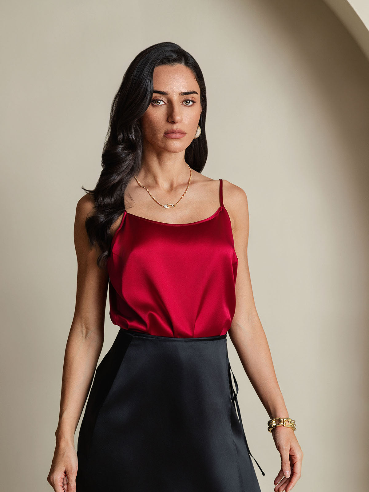 19Momme Silk Spaghetti Strap Camisole Top
