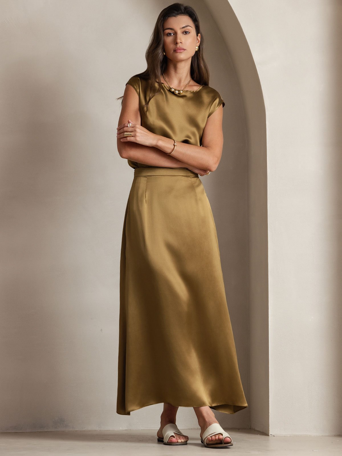 19Momme Silk Cap Sleeve Blouse