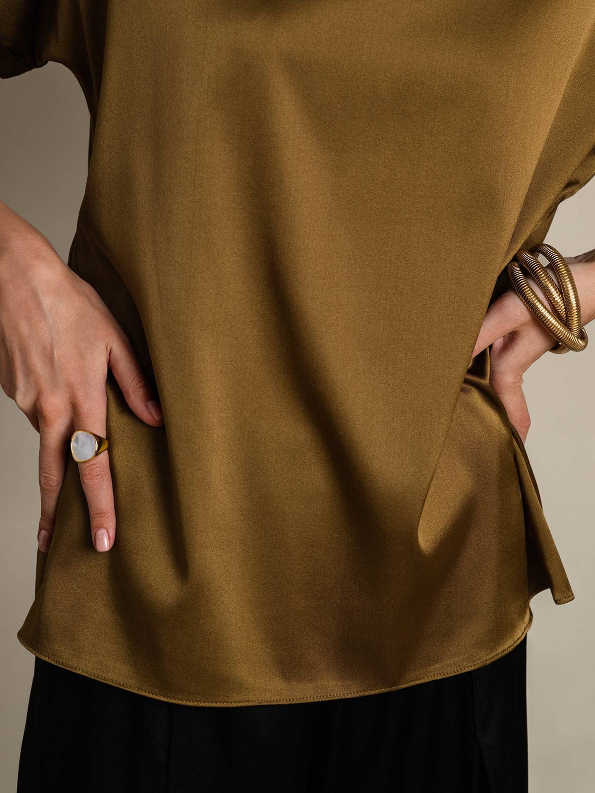 19Momme Silk Casual Short Sleeve T-Shirt