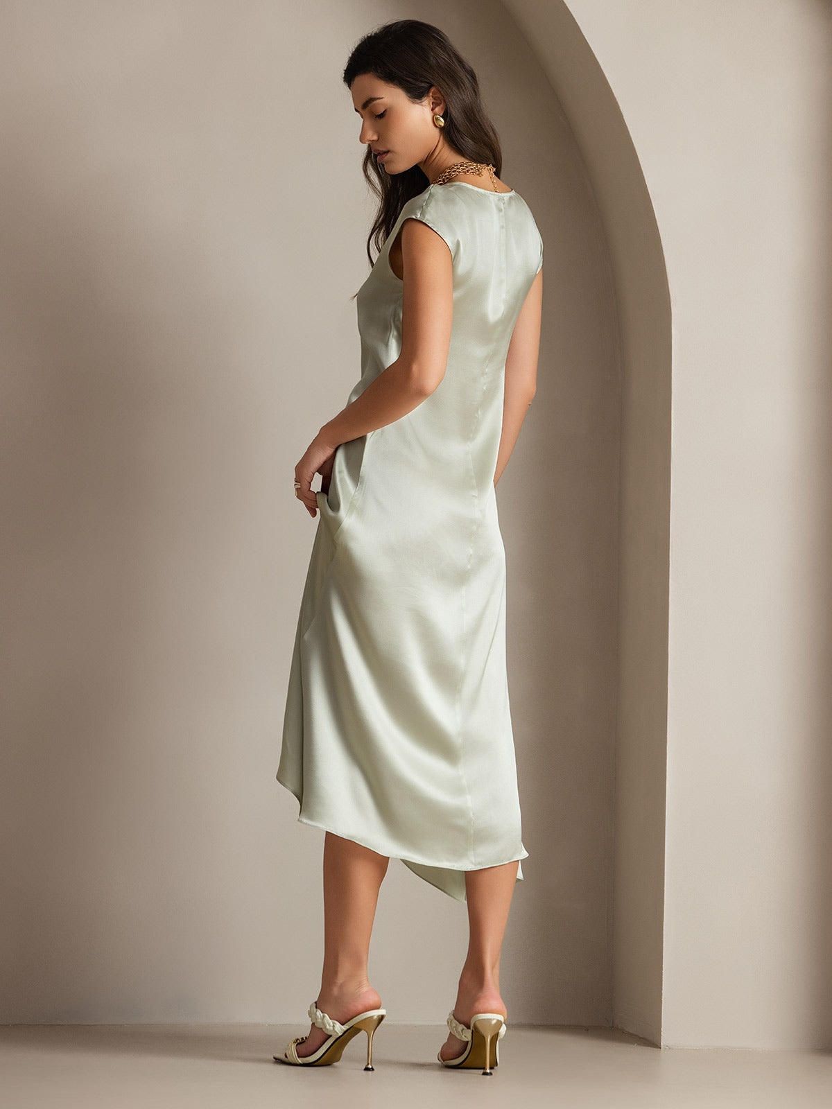 19Momme Silk U-neck Sleeveless Dress