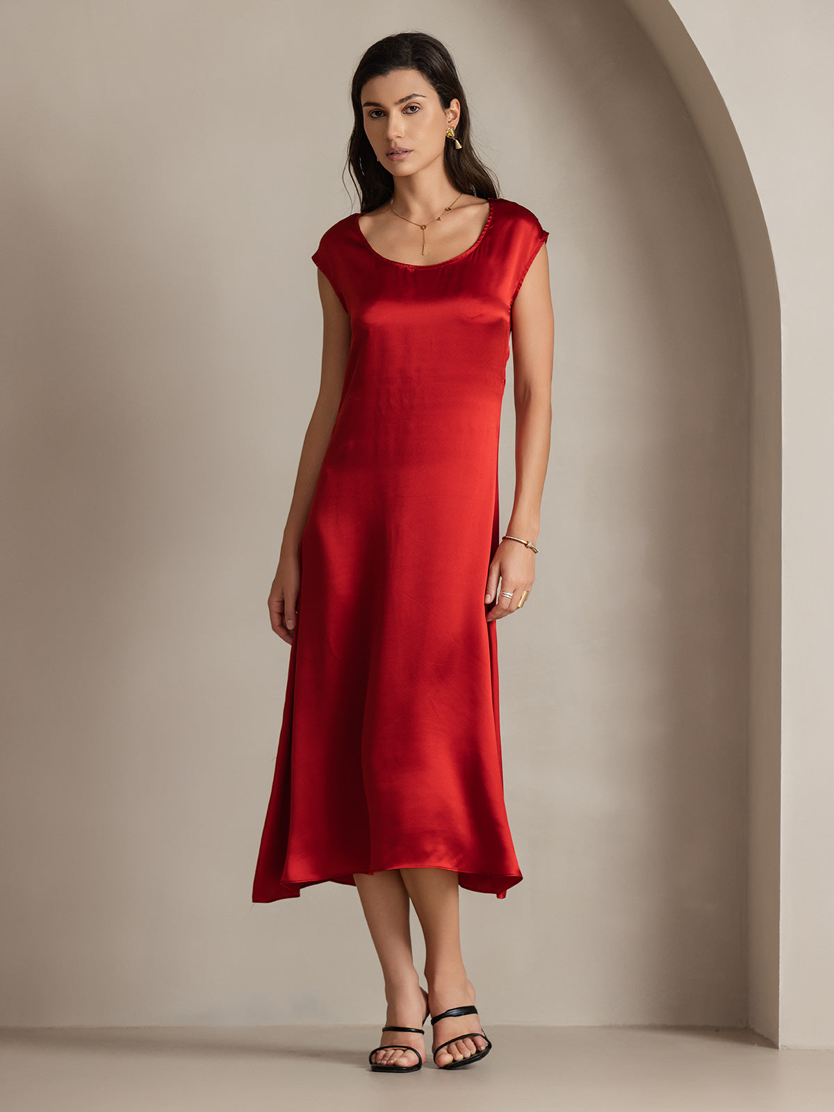 19Momme Silk U-neck Sleeveless Dress