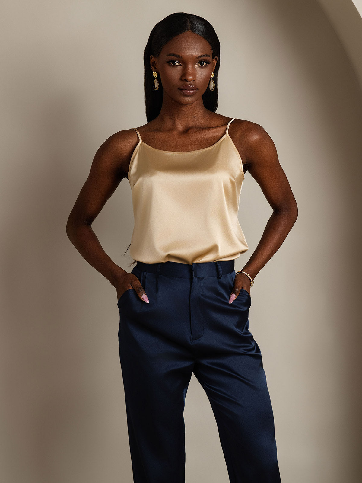 19Momme Silk Spaghetti Strap Camisole Top