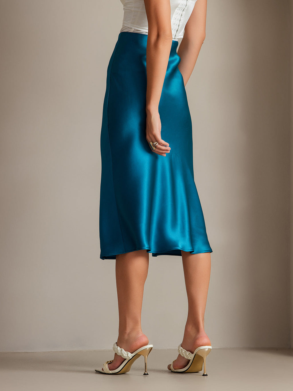 19Momme Mulberry Silk Stretch Long Straight Skirt
