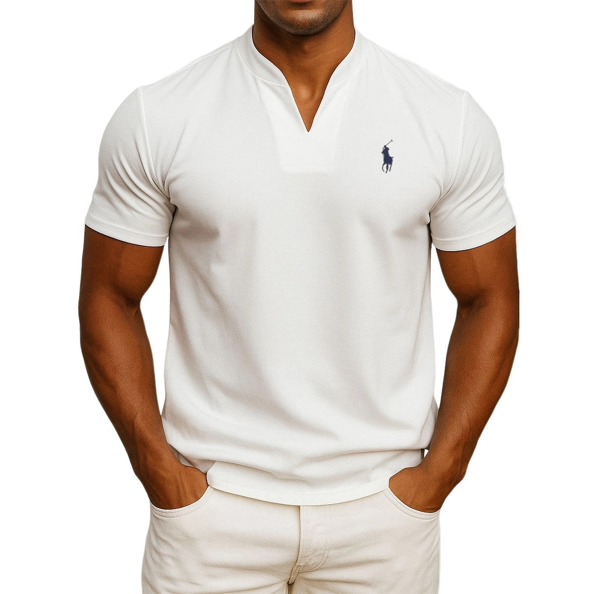 Men's V-neck Fitness Short-sleeved Fitness T-shirts
