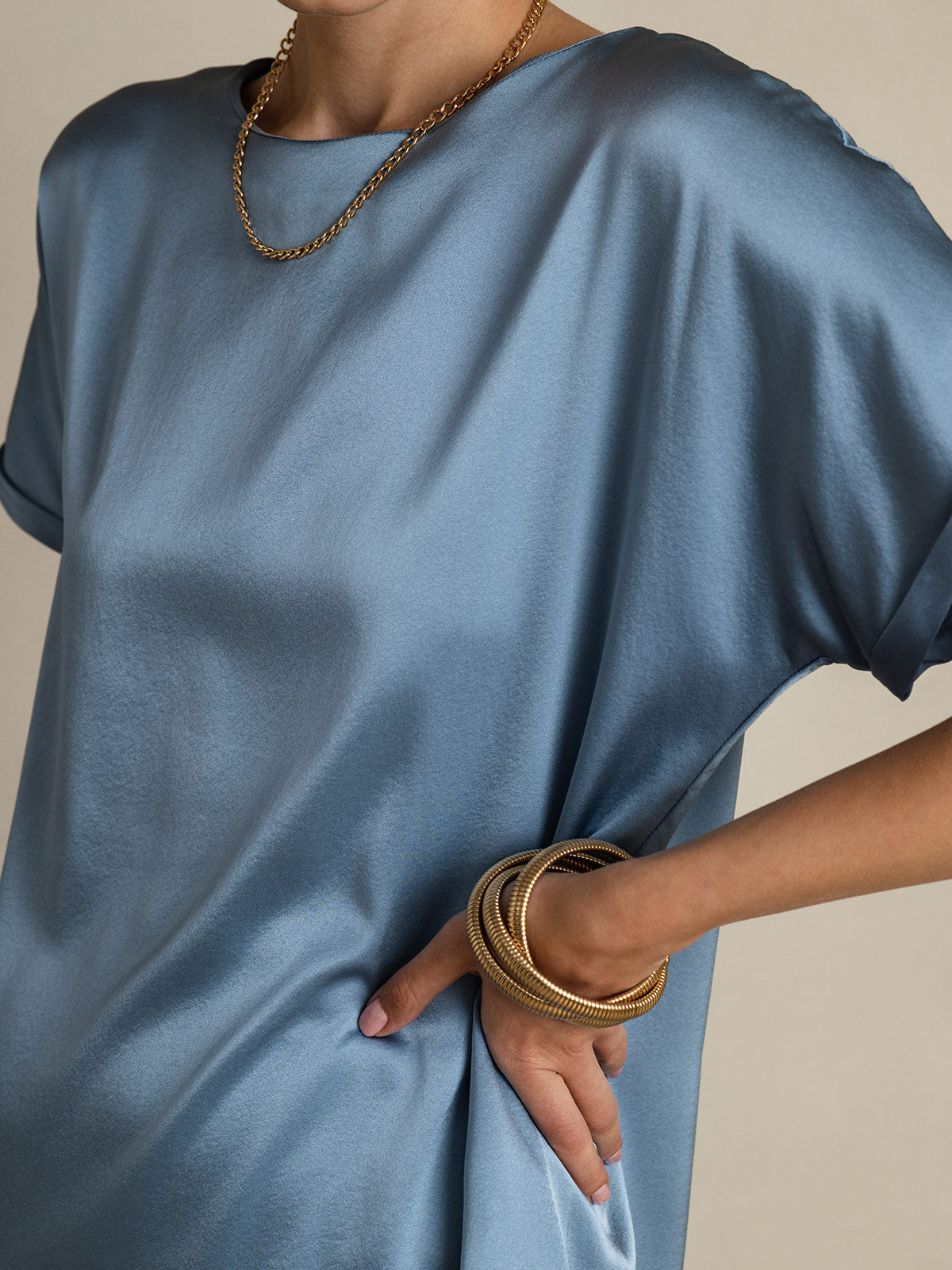 19Momme Silk Classic Casual Short Sleeve T-Shirt