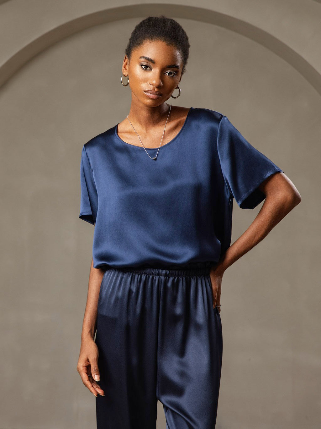 Pure Silk Short Sleeve T-shirt (pants not included)