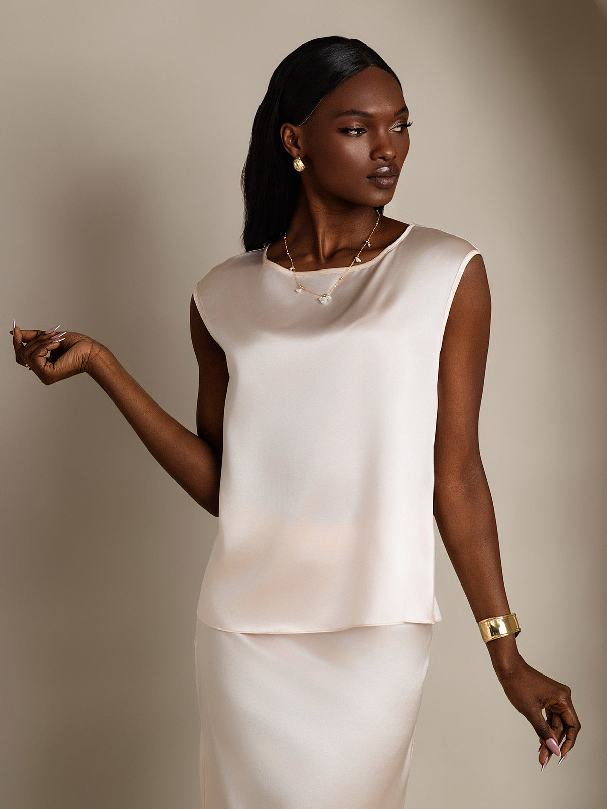 19Momme Silk Cap Sleeve Tank Top