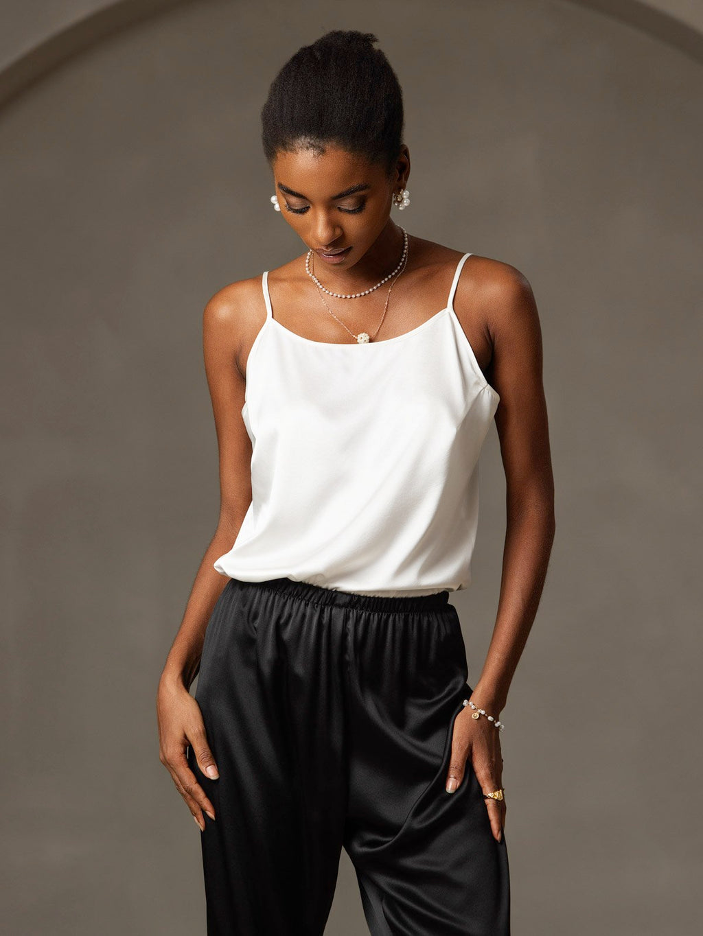 19Momme Silk Spaghetti Strap Camisole Top