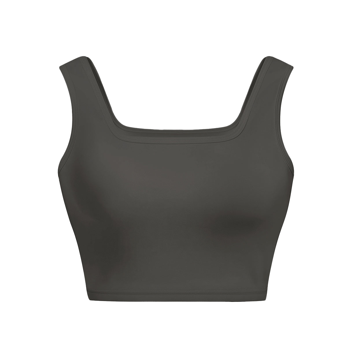 Square Neck Solid Crop Tank Top