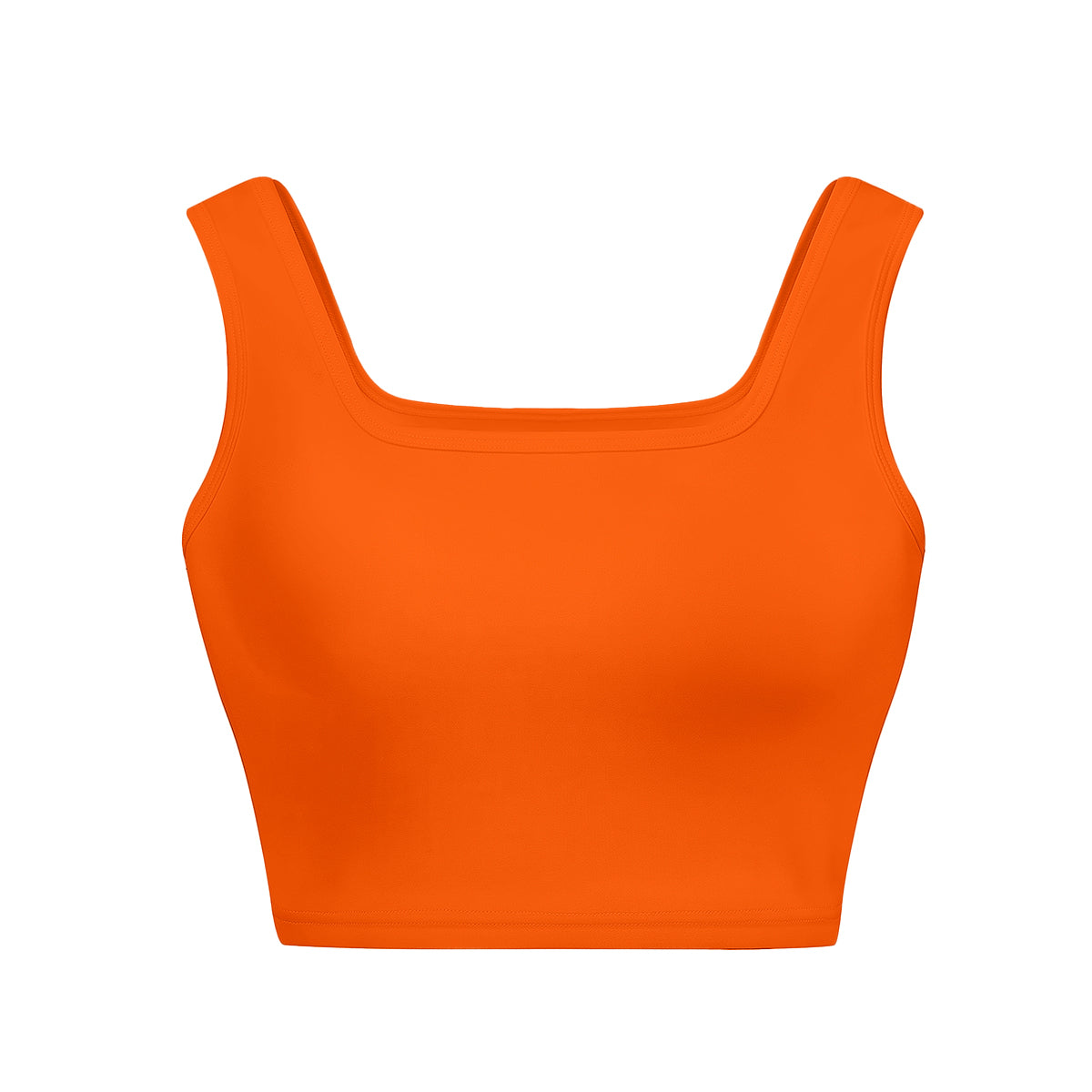 Square Neck Solid Crop Tank Top